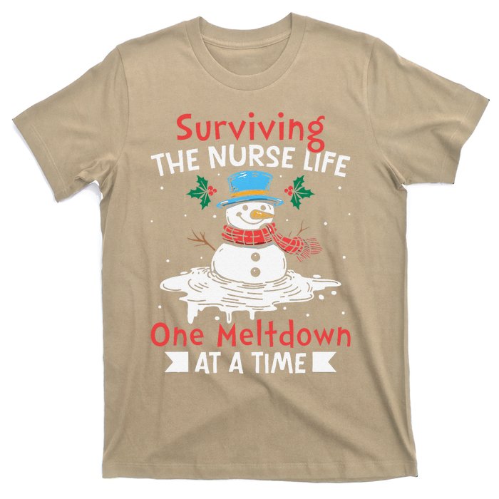 Surviving The Nurse Life One Meltdown At A Time Ugly Xmas T-Shirt