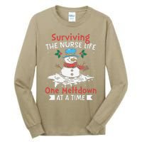 Surviving The Nurse Life One Meltdown At A Time Ugly Xmas Tall Long Sleeve T-Shirt