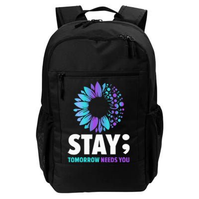 Stay Tomorrow Needs You Mental Health Awareness Support Daily Commute Backpack