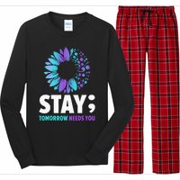 Stay Tomorrow Needs You Mental Health Awareness Support Long Sleeve Pajama Set