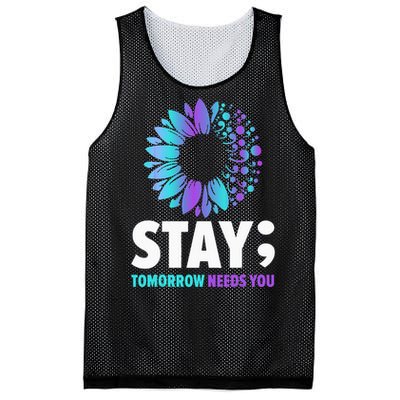 Stay Tomorrow Needs You Mental Health Awareness Support Mesh Reversible Basketball Jersey Tank