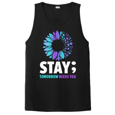 Stay Tomorrow Needs You Mental Health Awareness Support PosiCharge Competitor Tank