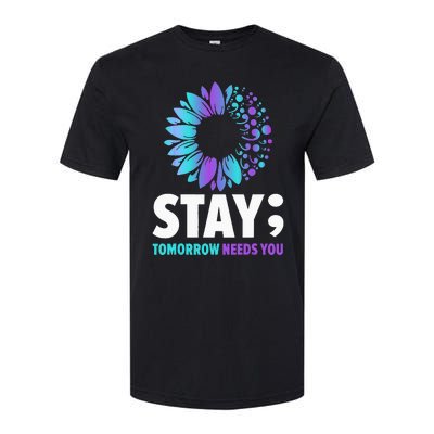 Stay Tomorrow Needs You Mental Health Awareness Support Softstyle CVC T-Shirt