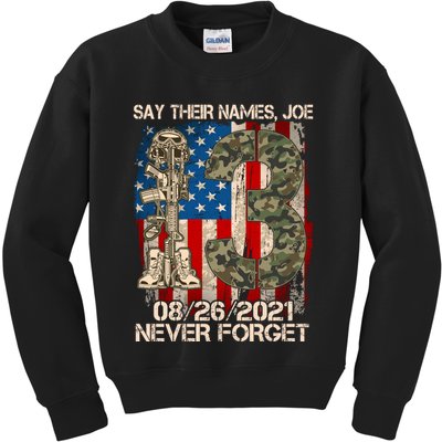 Say Their Names Joe 082621 Never Forget Kids Sweatshirt