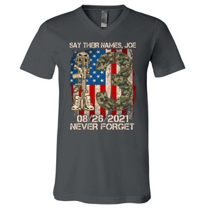 Say Their Names Joe 082621 Never Forget V-Neck T-Shirt