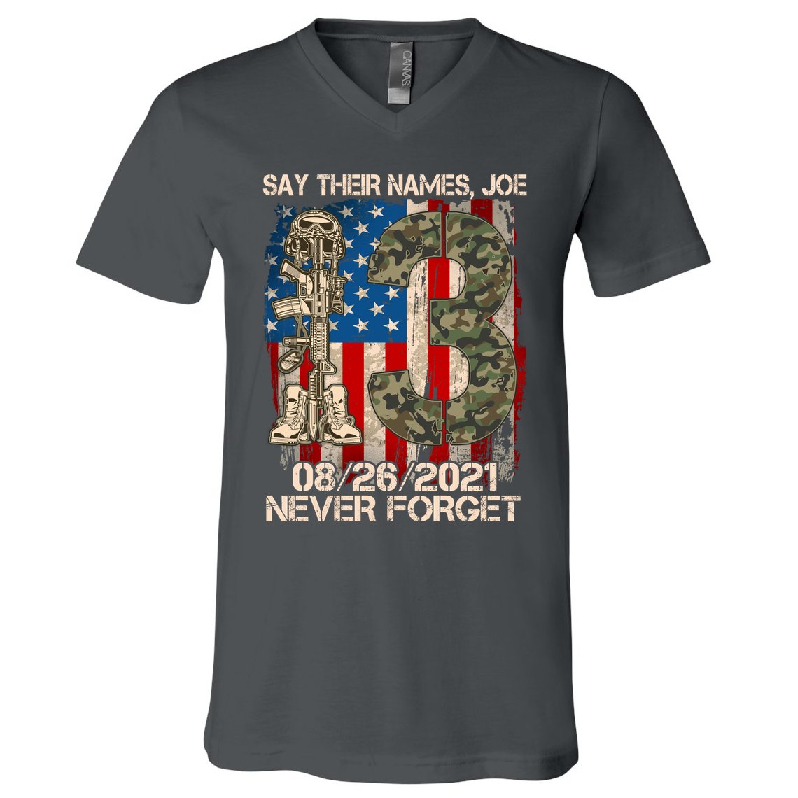 Say Their Names Joe 082621 Never Forget V-Neck T-Shirt