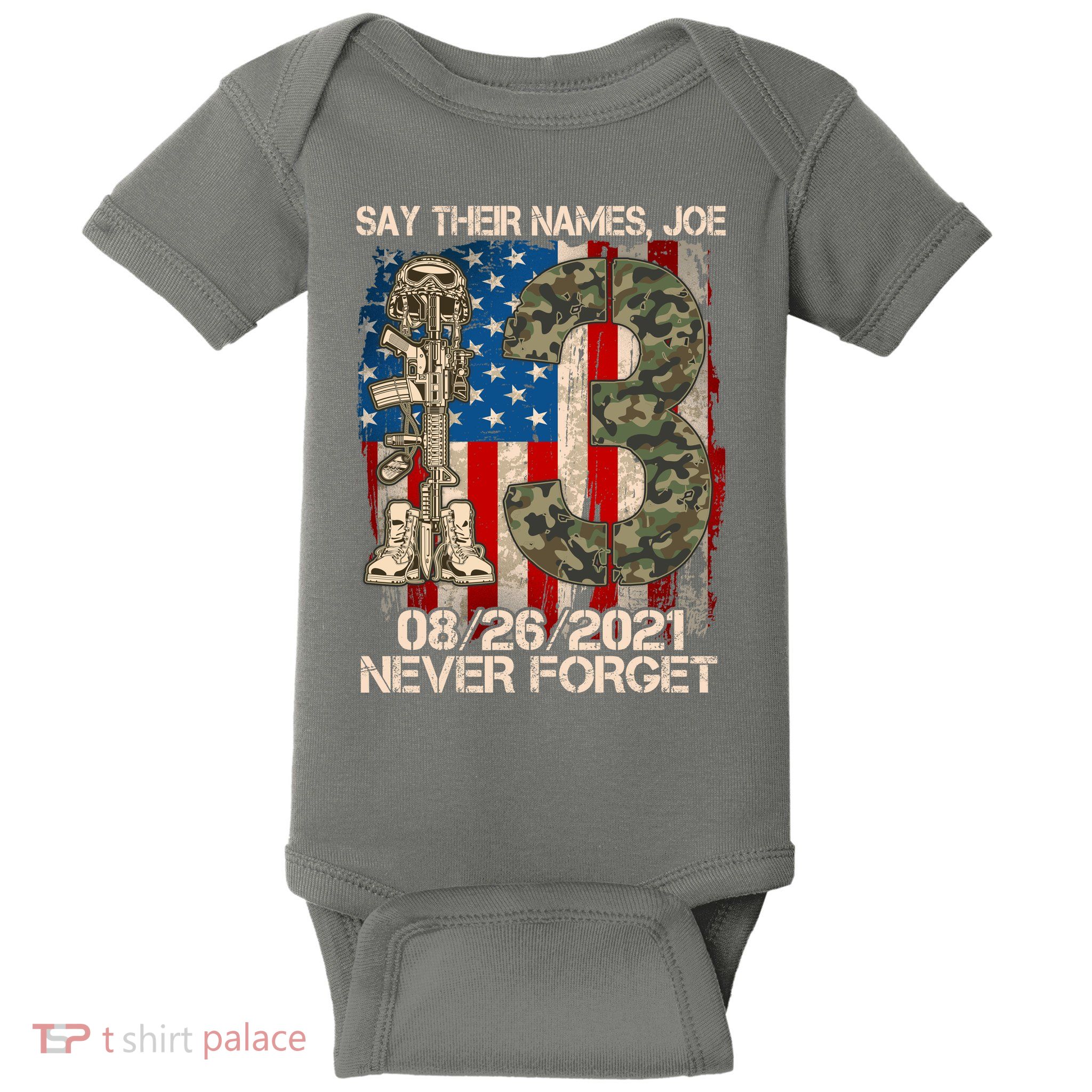 Say Their Names Joe 082621 Never Forget Baby Bodysuit