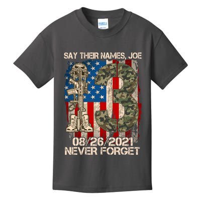 Say Their Names Joe 082621 Never Forget Kids T-Shirt