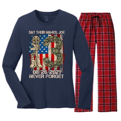 Say Their Names Joe 082621 Never Forget Women's Long Sleeve Flannel Pajama Set 