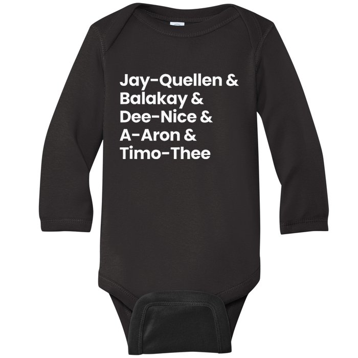 SUBSTITUTE TEACHER NAMES Baby Long Sleeve Bodysuit