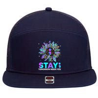 Stay Tomrrow Needs You Suicide Prevention Awareness 7 Panel Mesh Trucker Snapback Hat