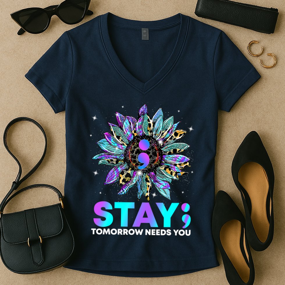 Stay Tomrrow Needs You Suicide Prevention Awareness Women's V-Neck T-Shirt