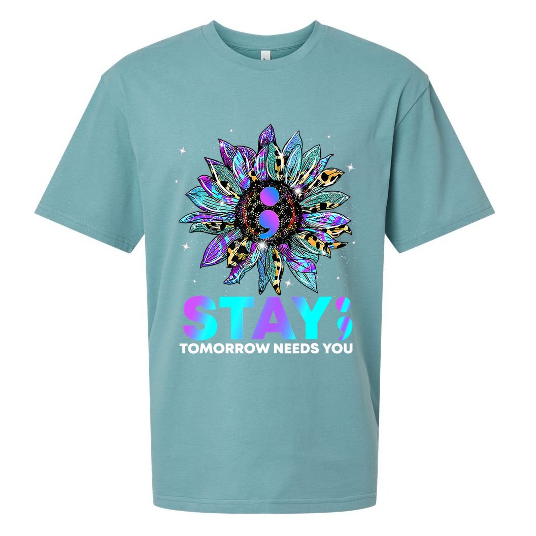 Stay Tomrrow Needs You Suicide Prevention Awareness Sueded Cloud Jersey T-Shirt