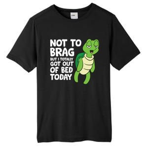 Sea Turtle Not To Brag But I Totally Got Out Of Bed Today Tall Fusion ChromaSoft Performance T-Shirt