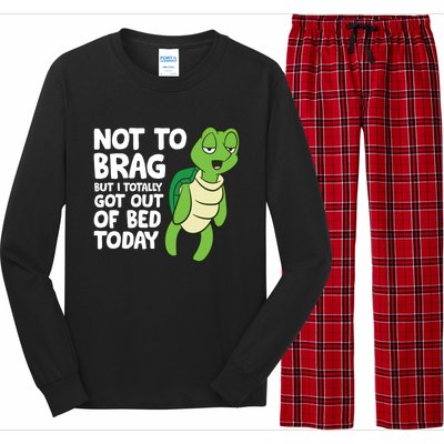 Sea Turtle Not To Brag But I Totally Got Out Of Bed Today Long Sleeve Pajama Set