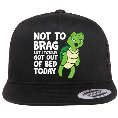 Sea Turtle Not To Brag But I Totally Got Out Of Bed Today Flatbill Hat