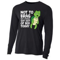 Sea Turtle Not To Brag But I Totally Got Out Of Bed Today Cooling Performance Long Sleeve Crew