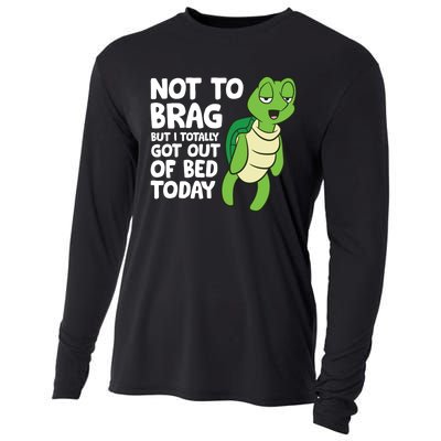 Sea Turtle Not To Brag But I Totally Got Out Of Bed Today Cooling Performance Long Sleeve Crew