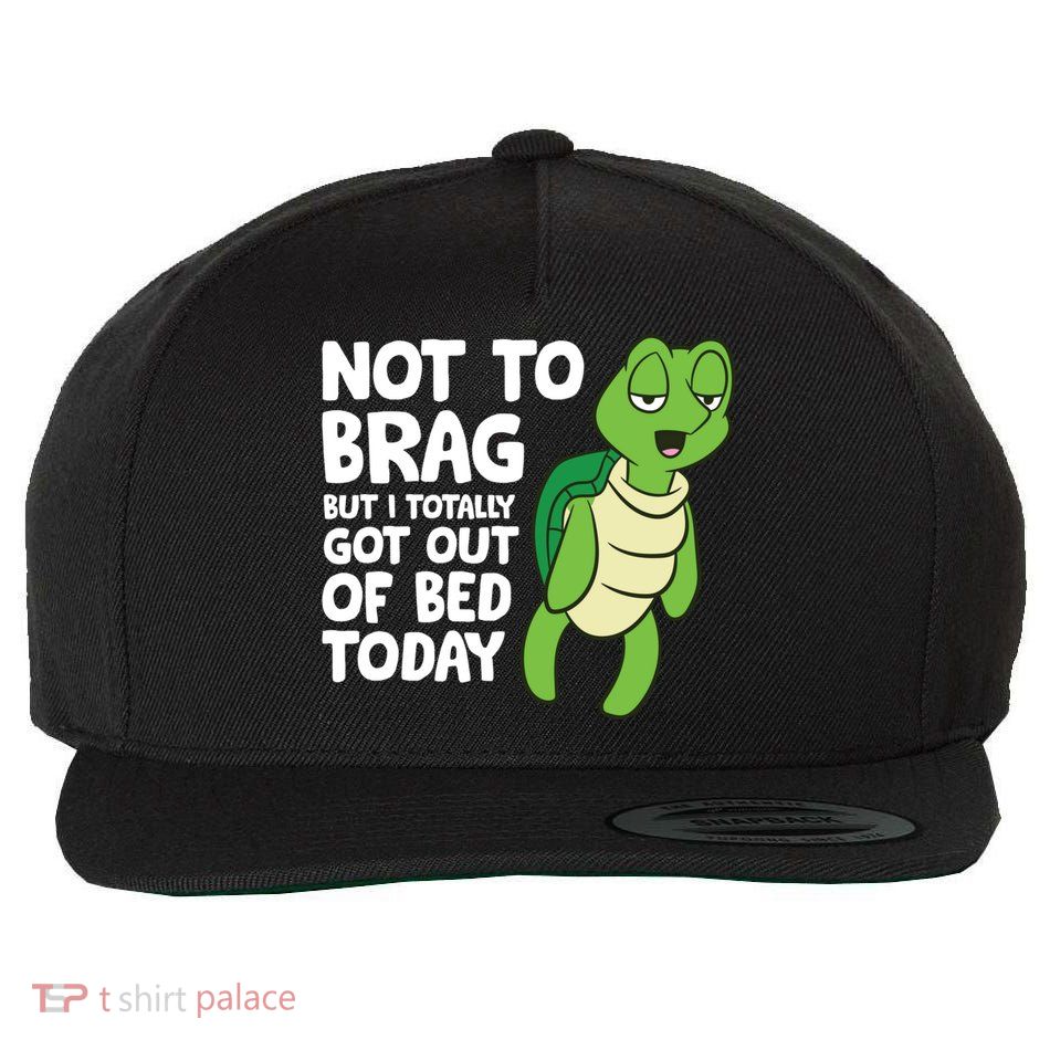 Sea Turtle Not To Brag But I Totally Got Out Of Bed Today Wool Snapback Cap