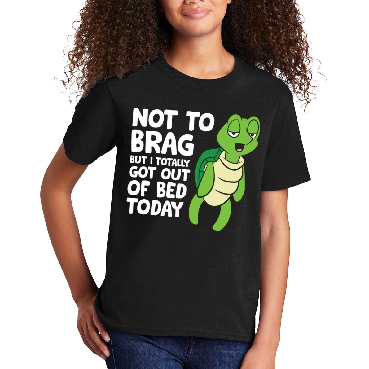 Sea Turtle Not To Brag But I Totally Got Out Of Bed Today Kids T-Shirt