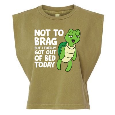 Sea Turtle Not To Brag But I Totally Got Out Of Bed Today Garment-Dyed Women's Muscle Tee