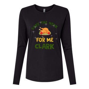 Save The Neck For Me Clark Christmas Womens Cotton Relaxed Long Sleeve T-Shirt