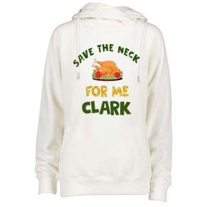 Save The Neck For Me Clark Christmas Womens Funnel Neck Pullover Hood