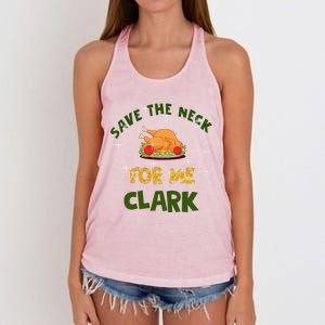 Save The Neck For Me Clark Christmas Women's Knotted Racerback Tank