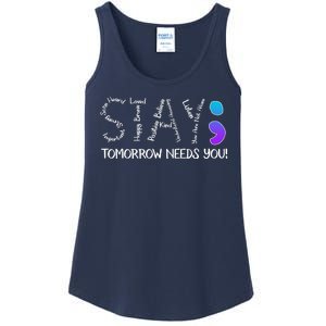 STAY Tomorrow Needs You Semicolon Suicide Prevention Awareness Ladies Essential Tank