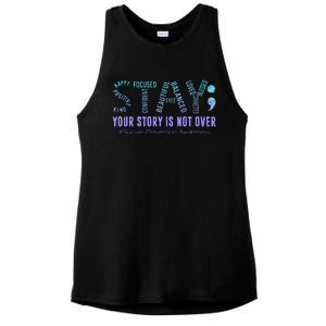 Stay Tomorrow Needs You Suicide Prevention Awareness Support Ladies PosiCharge Tri-Blend Wicking Tank