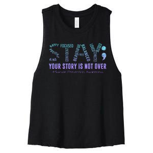 Stay Tomorrow Needs You Suicide Prevention Awareness Support Women's Racerback Cropped Tank