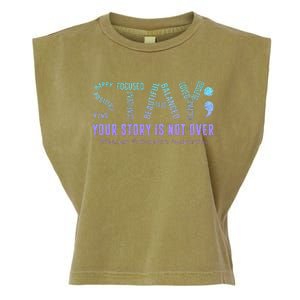 Stay Tomorrow Needs You Suicide Prevention Awareness Support Garment-Dyed Women's Muscle Tee