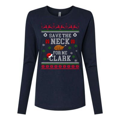 Save The Neck For Me Clark Womens Cotton Relaxed Long Sleeve T-Shirt