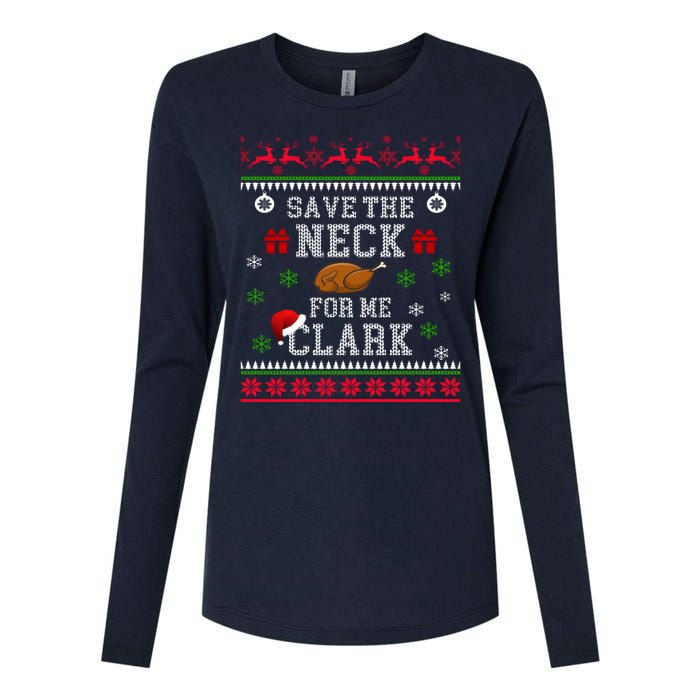 Save The Neck For Me Clark Womens Cotton Relaxed Long Sleeve T-Shirt