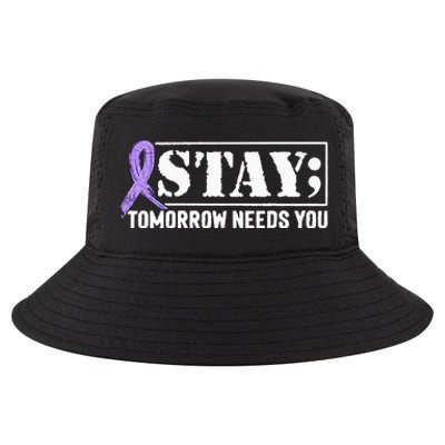 Stay Tomorrow Needs You Semicolon Suicide Prevention Cool Comfort Performance Bucket Hat