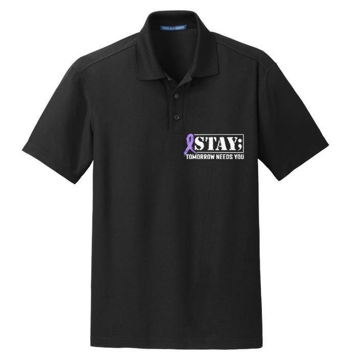 Stay Tomorrow Needs You Semicolon Suicide Prevention Dry Zone Grid Polo