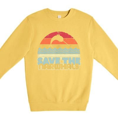 Save The Narwhals Gift Retro Style Narwhal Meaningful Gift Premium Crewneck Sweatshirt