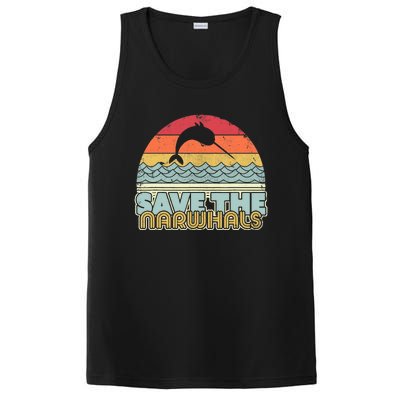 Save The Narwhals Gift Retro Style Narwhal Meaningful Gift PosiCharge Competitor Tank