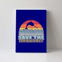 Save The Narwhals Gift Retro Style Narwhal Meaningful Gift Canvas