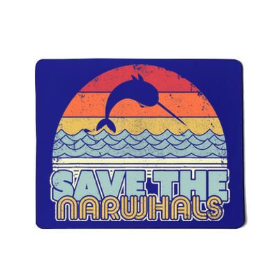 Save The Narwhals Gift Retro Style Narwhal Meaningful Gift Mousepad