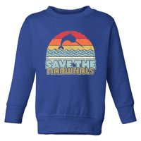 Save The Narwhals Gift Retro Style Narwhal Meaningful Gift Toddler Sweatshirt