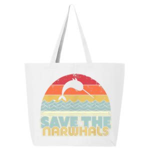 Save The Narwhals Gift Retro Style Narwhal Meaningful Gift 25L Jumbo Tote