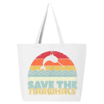 Save The Narwhals Gift Retro Style Narwhal Meaningful Gift 25L Jumbo Tote