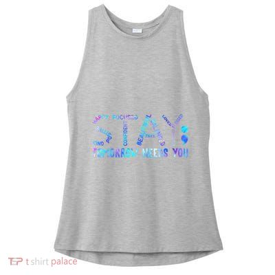 Stay Tomorrow Needs You Suicide Prevention Awareness Week Ladies PosiCharge Tri-Blend Wicking Tank