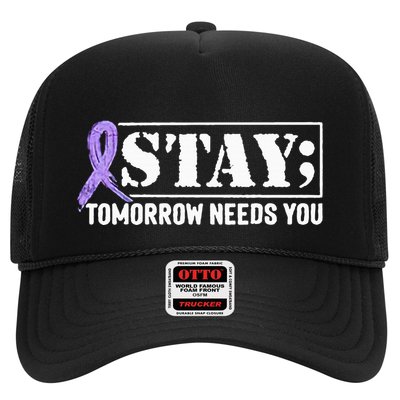 Stay Tomorrow Needs You Semicolon Suicide Prevention Trucker Hat