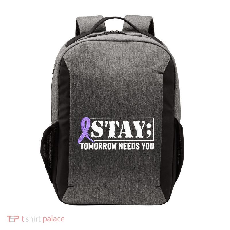 Stay Tomorrow Needs You Semicolon Suicide Prevention Vector Backpack