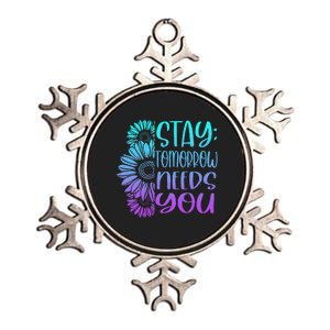 Stay Tomorrow Needs You Suicide Prevention Awareness Metallic Star Ornament