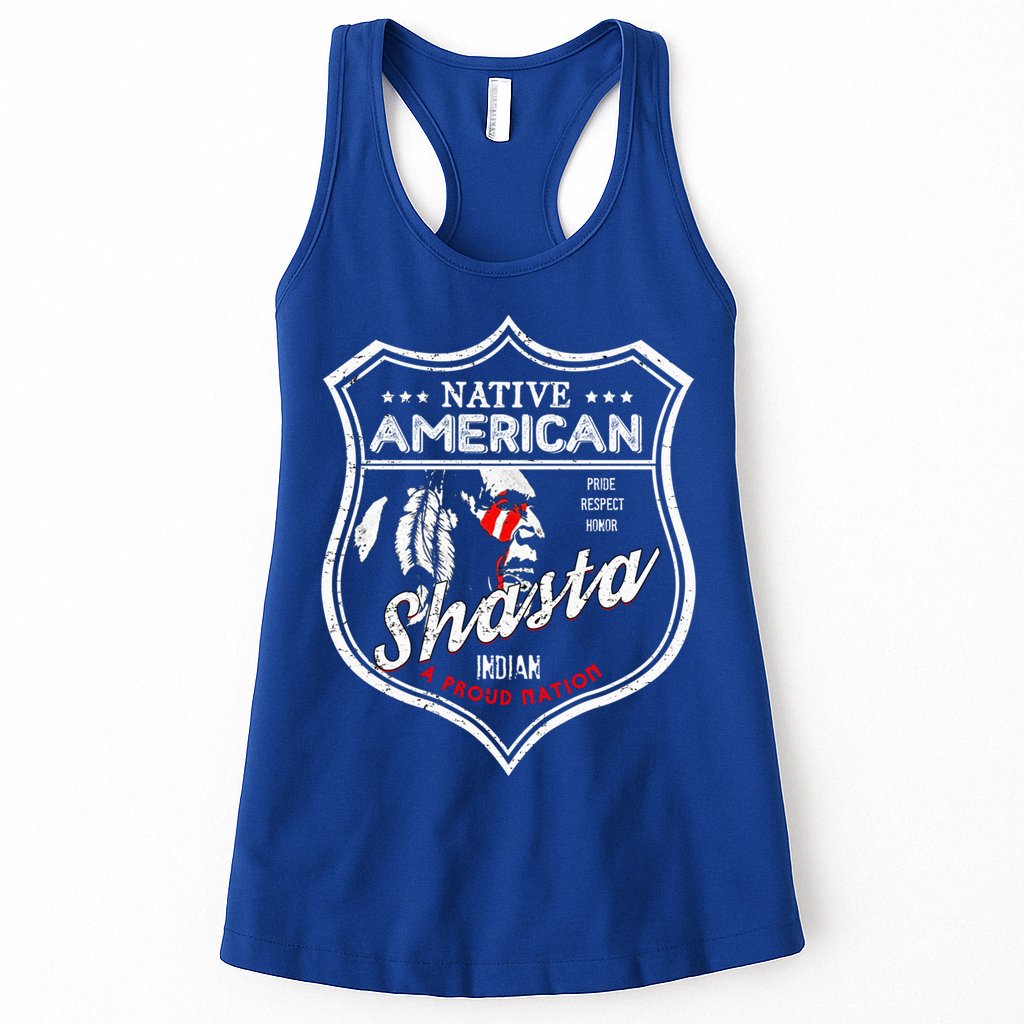 Shasta Tribe Native American Indian Strong Pride Badge Gift Womens Tank Top