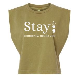 Stay Tomorrow Needs You Garment-Dyed Women's Muscle Tee