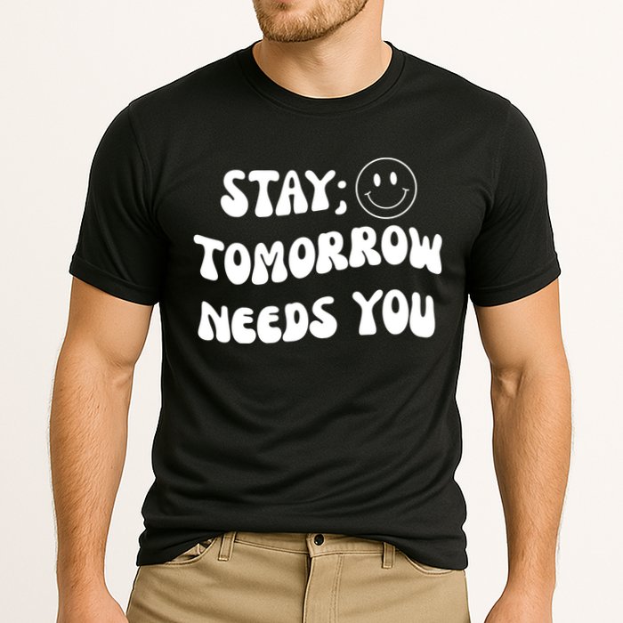 Stay Tomorrow Needs You Retro Mental Health Cooling Performance Crew T-Shirt